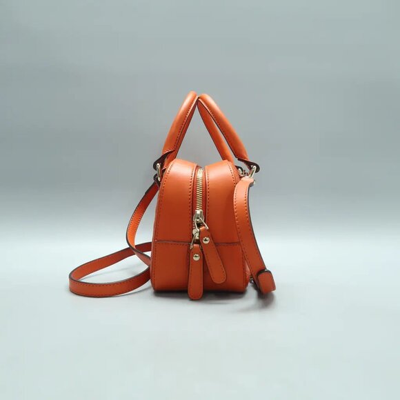 GUCCI Orange Leather Satchel 665-060525 - Picture 4 of 12